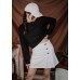 Button Half Pleated Skirt